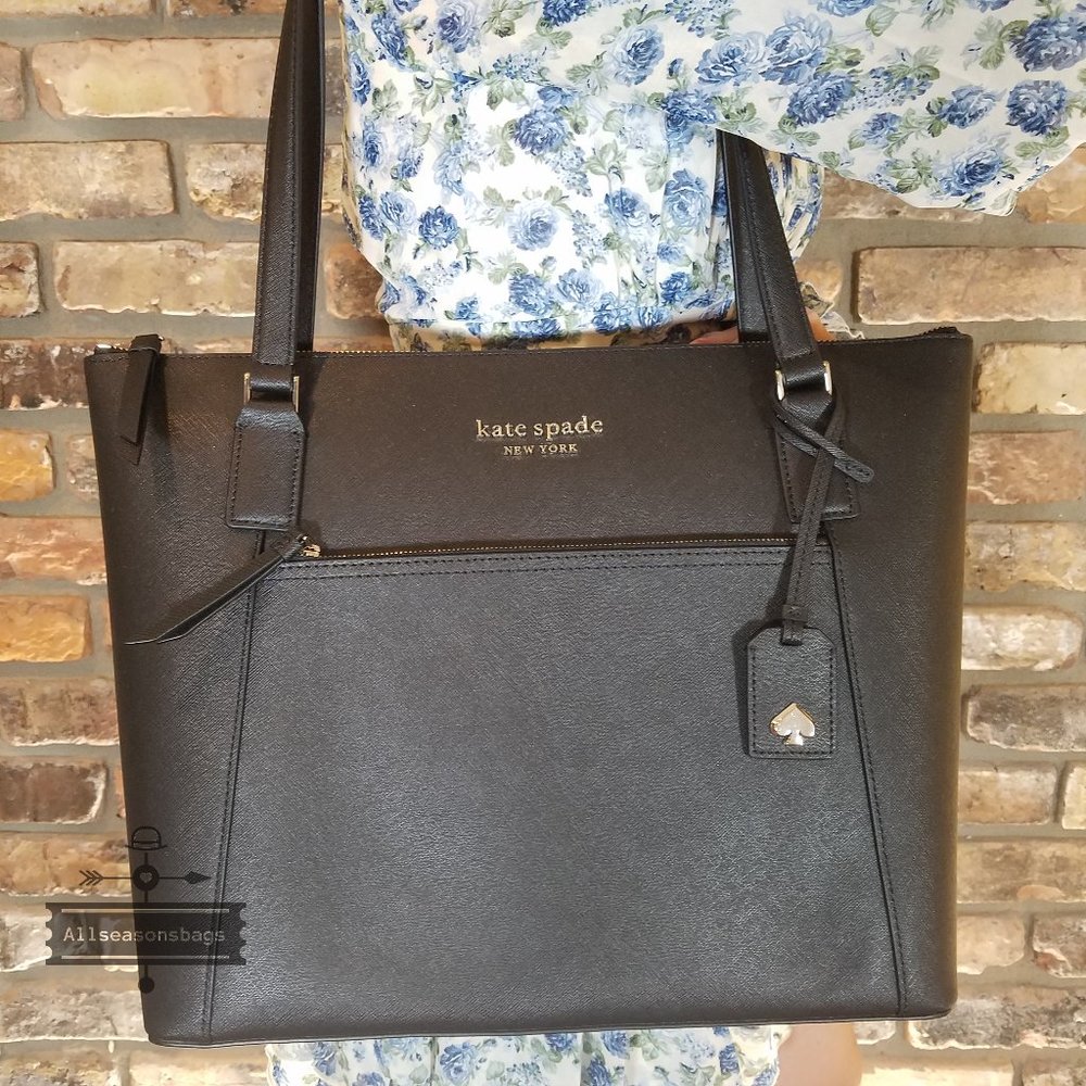 Kate Spade LARGE cameron Pocket Tote Black leather - Picture 5 of 9